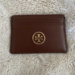 Tory Burch Robinson Card Case Dark Brown